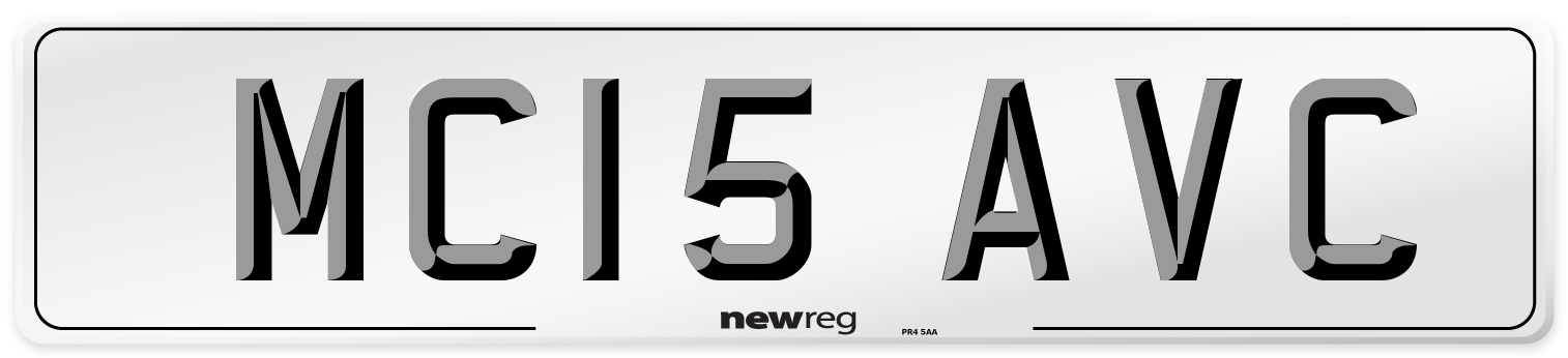 MC15 AVC Number Plate from New Reg